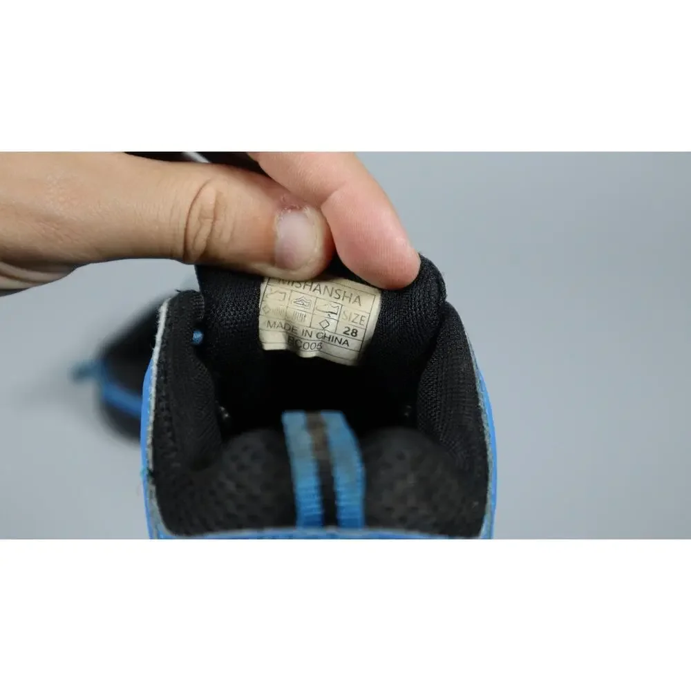 Mishansha Kids Hiking Shoes Blue Black Outdoor Trekking Sneakers Little Kid